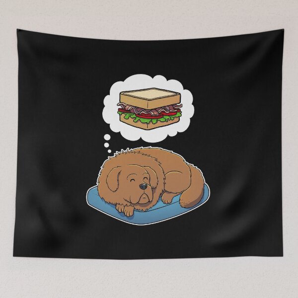 Item preview, Tibetan Mastiff dreaming about a BLT Sandwich designed and sold by DoggieDelights.