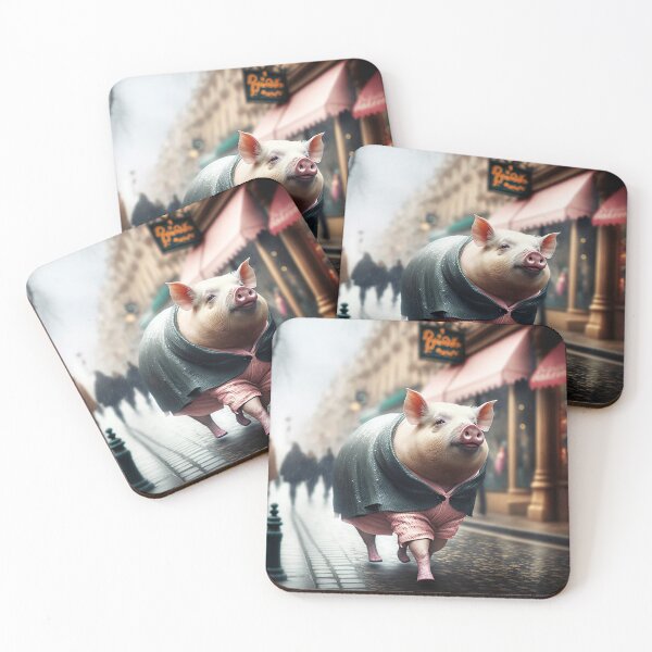 Item preview, Fashionista pig walking through the streets of Paris designed and sold by Cute-and-Co.