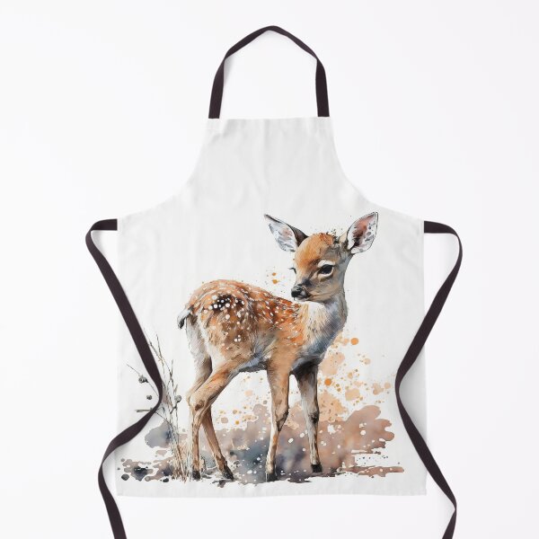 Item preview, Watercolor Baby Deer, Standing at the Ground Cute Fawn designed and sold by MoonFoxDesign.