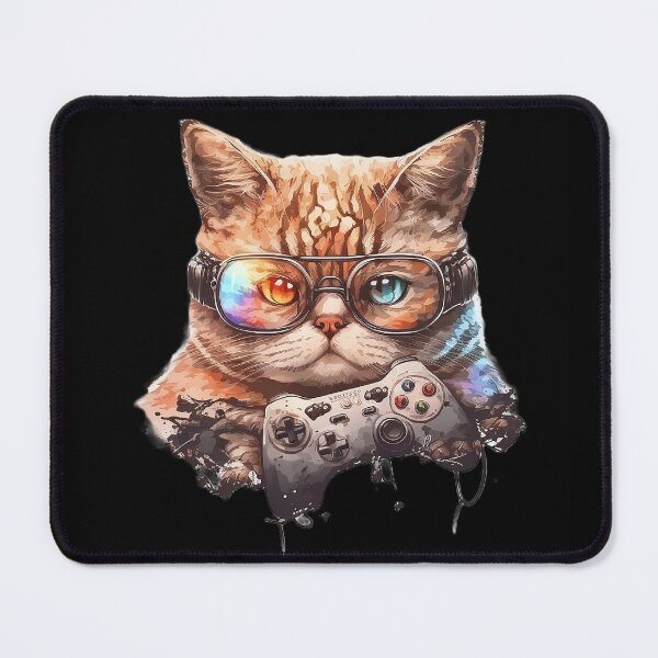 Item preview, Funny Geeky Cat Playing Videogames designed and sold by Urosek.