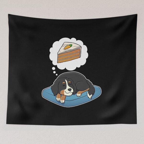 Artikelvorschau, Bernese Mountain Dog dreaming about Carrot Cake entworfen und verkauft von DoggieDelights.