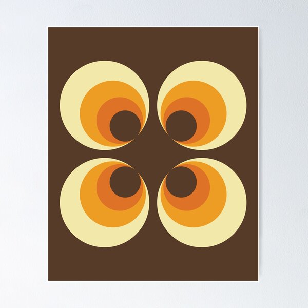 Item preview, 70s Aesthetic Orange and Brown Seamless Circle Pattern designed and sold by MadfishDesigns.