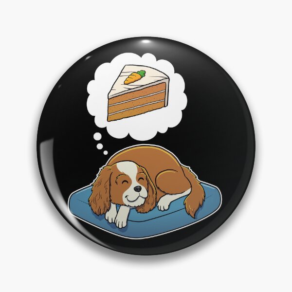 Artikelvorschau, Cavalier King Charles Spaniel dreaming about Carrot Cake entworfen und verkauft von DoggieDelights.