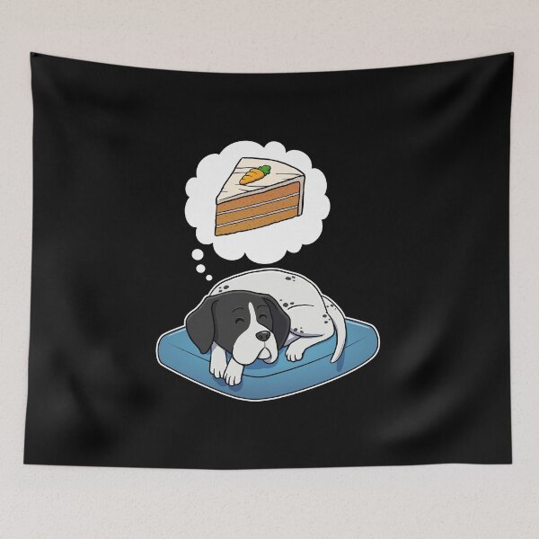 Item preview, English Pointer dreaming about Carrot Cake designed and sold by DoggieDelights.