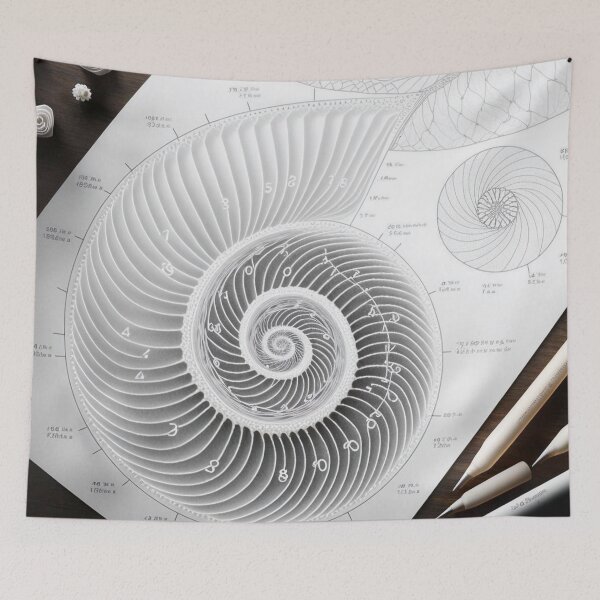 Item preview, White Pearl Fibonacci Golden Ratio Style   designed and sold by RAGANADesign.