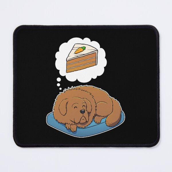 Item preview, Tibetan Mastiff dreaming about Carrot Cake designed and sold by DoggieDelights.
