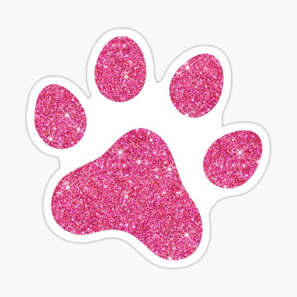 Pink glitter paw print stickers - PRINTED IMAGE" Sticker Mhea | Redbubble