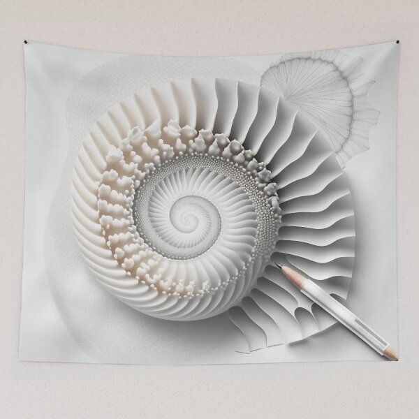 Item preview, White Pearl Fibonacci Golden Ratio Style   designed and sold by RAGANADesign.