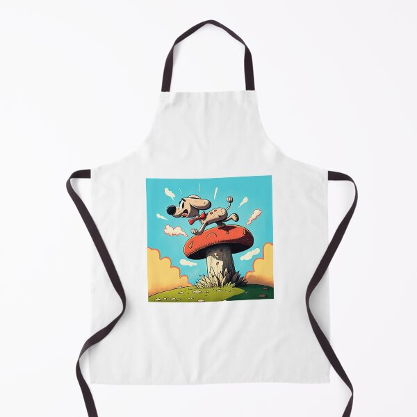 Item preview, Powerful cub jumping on a giant mushroom. cartoon dogs designed and sold by Cute-and-Co.