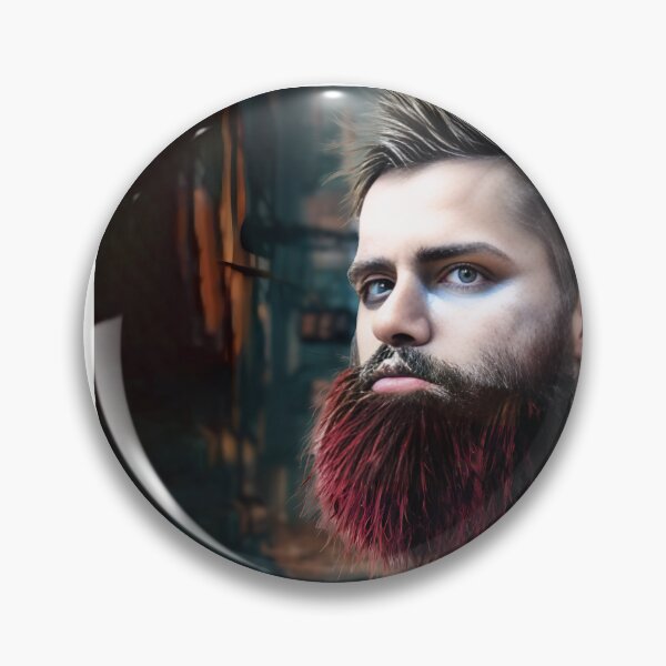 Item preview, Cyberpunk Image of Bearded Survivor designed and sold by LthrDaddyBear.