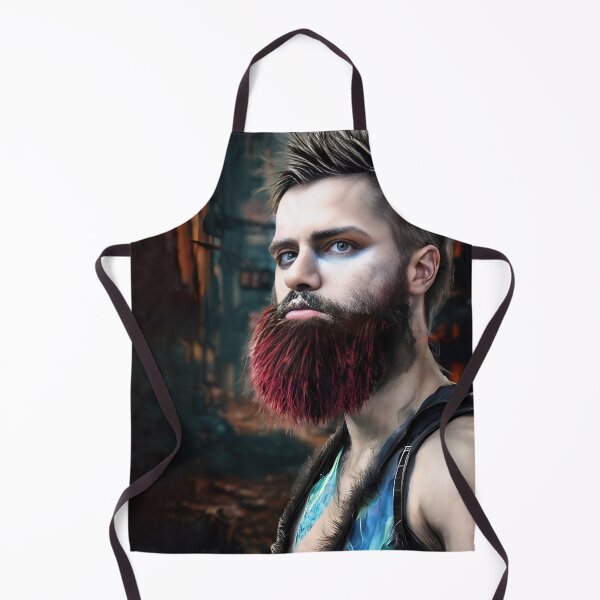 Item preview, Cyberpunk Image of Bearded Survivor designed and sold by LthrDaddyBear.