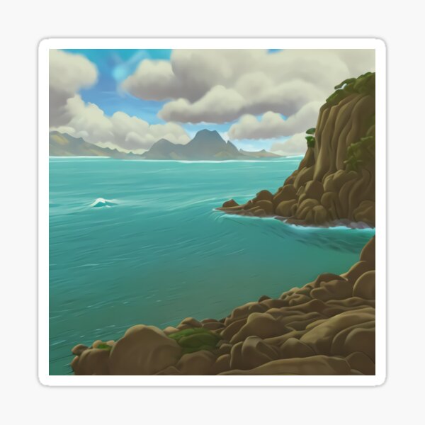 Item preview, Beautiful mountain seascape designed and sold by artdragongift.