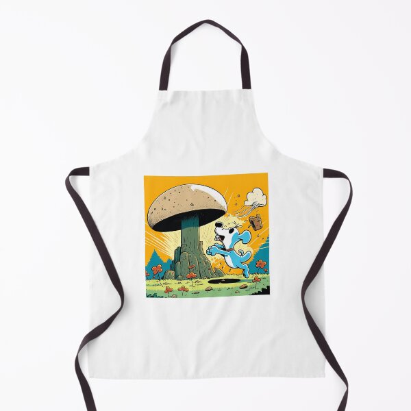Item preview, Powerful cub jumping on a giant mushroom. cartoon dogs designed and sold by Cute-and-Co.
