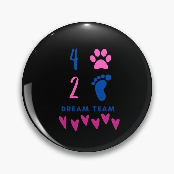 Item preview, Dream team in blue and pink with paws and feet for dog sport enthusiasts designed and sold by PausePapote.