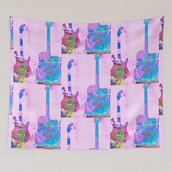 Item preview, Guitars in 70's Colors - pink Guitars designed and sold by ZenArt-Fern.