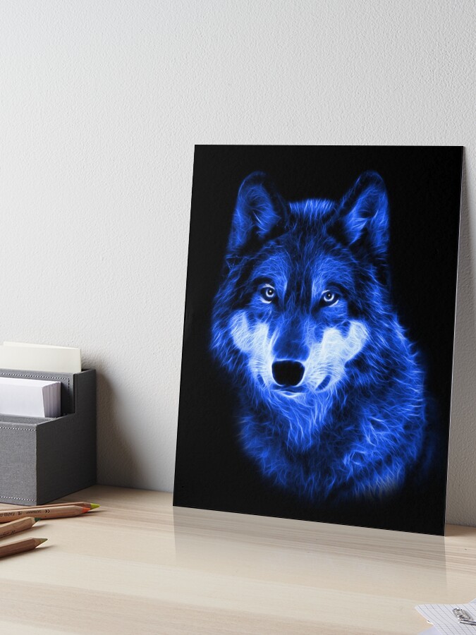 Fierce Wolf Face Blue Glow