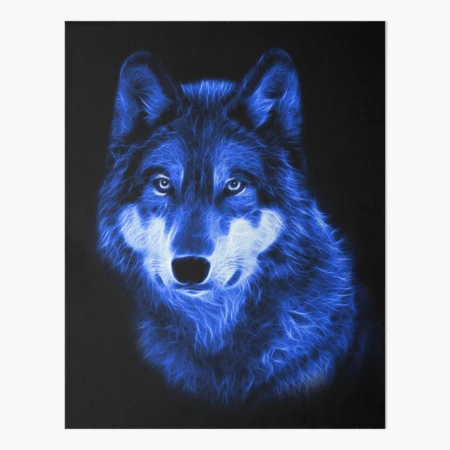 Fierce Wolf Face Blue Glow