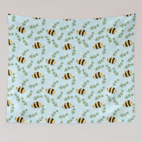 Item preview, Bumble Bees Floral Pattern designed and sold by Lunamise.