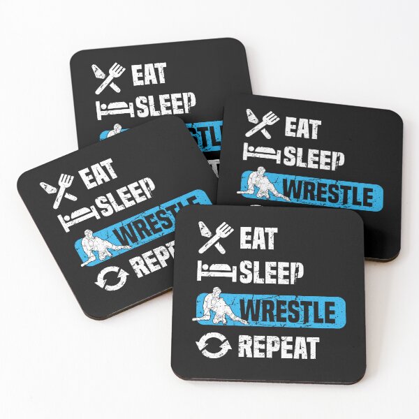 Item preview, Eat Sleep Wrestle Repeat Wrestling Lover designed and sold by Betsytiptoe.