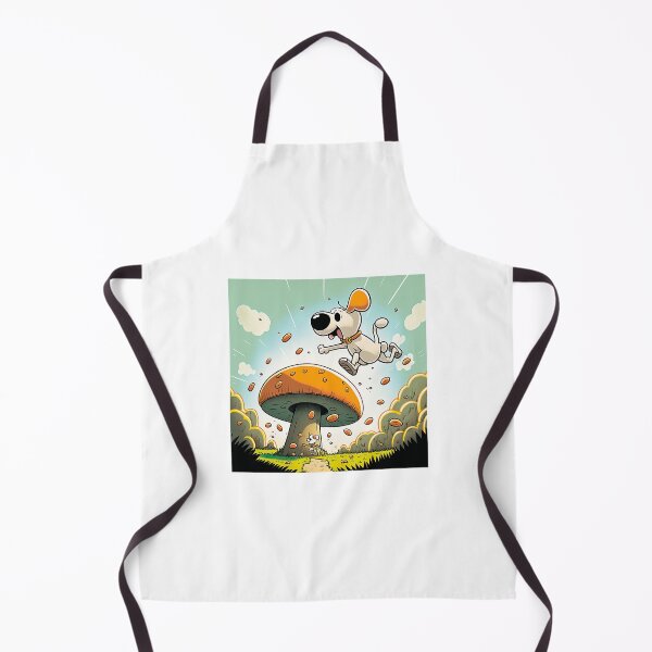 Item preview, Powerful cub jumping on a giant mushroom. cartoon dogs designed and sold by Cute-and-Co.