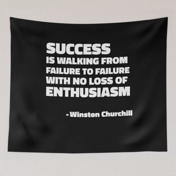 Item preview, Success is walking from failure to failure with no loss of enthusiasm - Winston Churchill quote designed and sold by SubtleSplit.