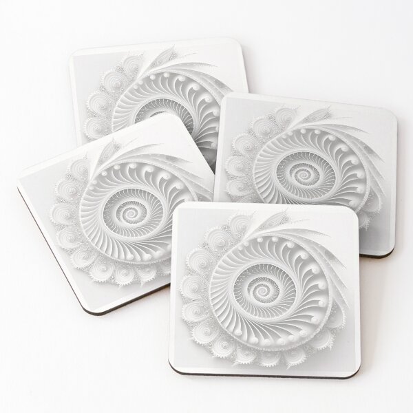 Item preview, White Pearl Fibonacci Golden Ratio Style   designed and sold by RAGANADesign.