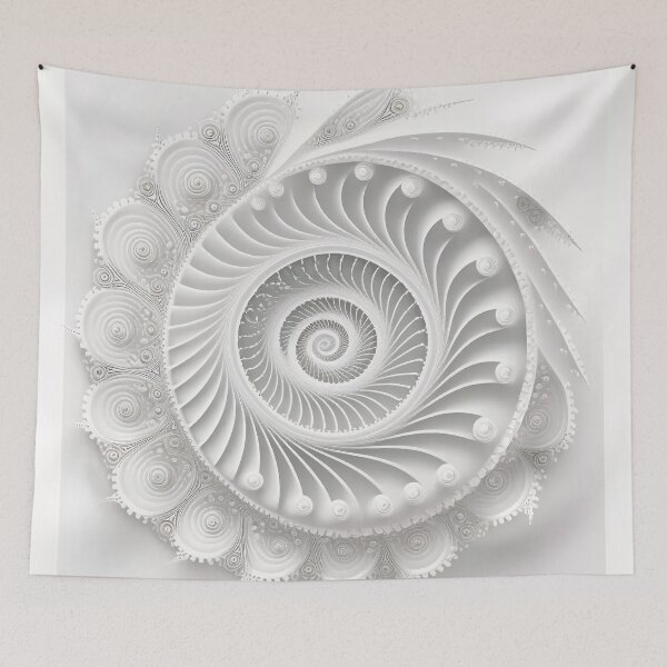Item preview, White Pearl Fibonacci Golden Ratio Style   designed and sold by RAGANADesign.