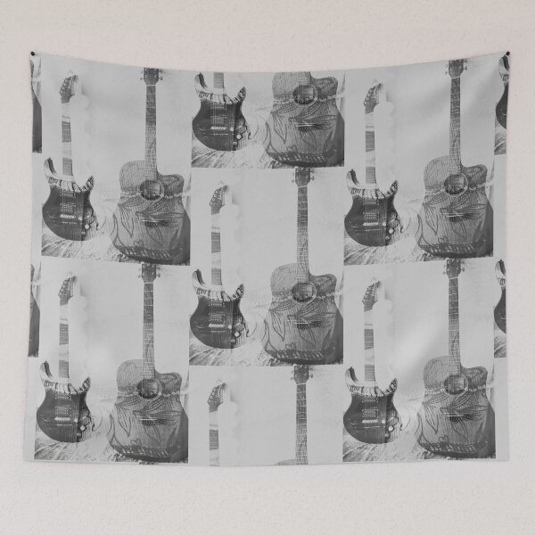Item preview, 2 Guitars in 70's Colors - Black White designed and sold by ZenArt-Fern.