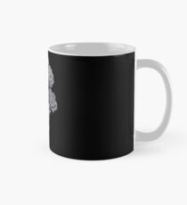 Heart with peonies B&W on black Mug