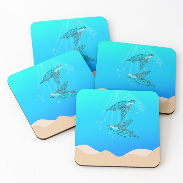 Item preview, Sea turtles in blue ocean designed and sold by Mermaidssparkle.