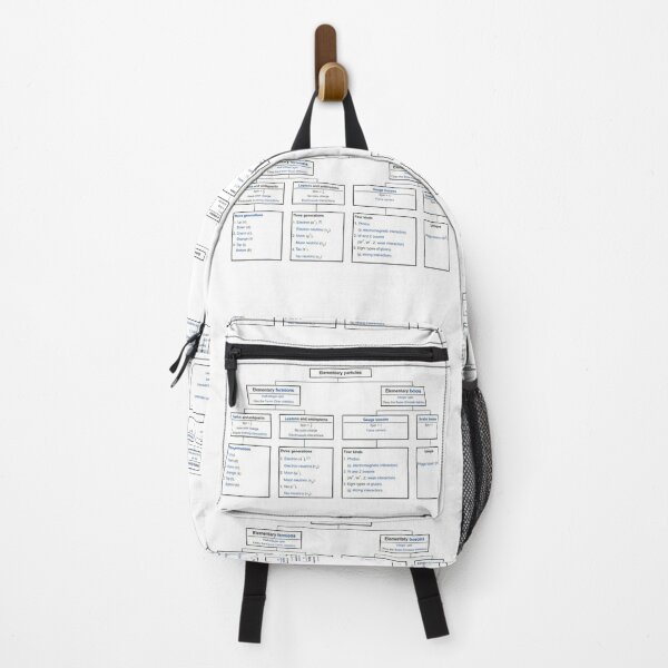 The Standard Model includes members of several classes of elementary particles, which in turn can be distinguished by other characteristics, such as color charge Backpack