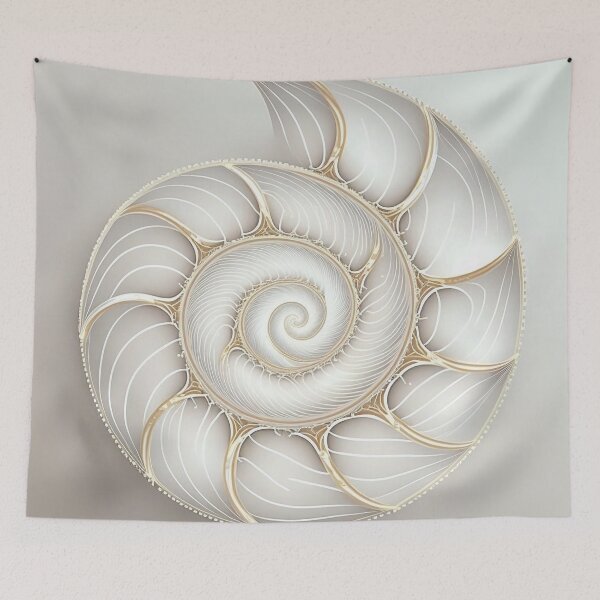 Item preview, White Pearl Fibonacci Golden Ratio Style   designed and sold by RAGANADesign.