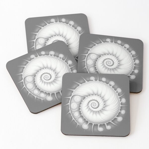 Item preview, White Pearl Fibonacci Golden Ratio Style   designed and sold by RAGANADesign.