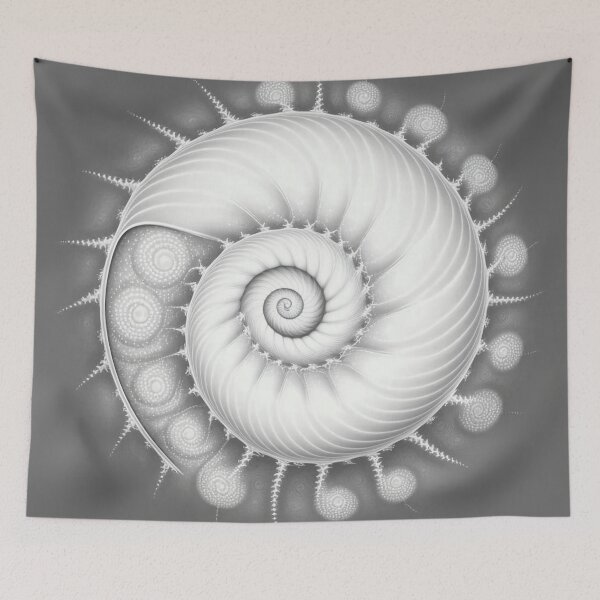 Item preview, White Pearl Fibonacci Golden Ratio Style   designed and sold by RAGANADesign.