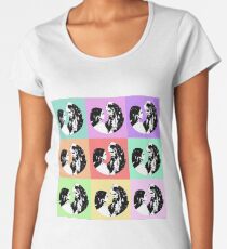 Jareth und Sarah Farbblock Premium Rundhals-Shirt