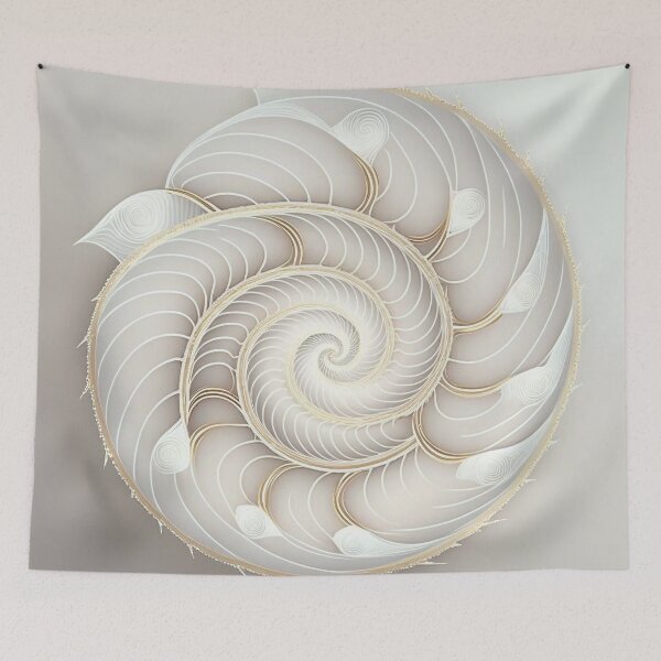 Item preview, White Pearl Fibonacci Golden Ratio Style   designed and sold by RAGANADesign.