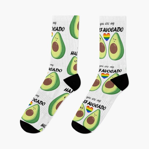 Artikelvorschau, Du bist meine halbe Avocado LGBT kawaii Illustration von Avocados mit Herz entworfen und verkauft von ZerpaGiovanna.