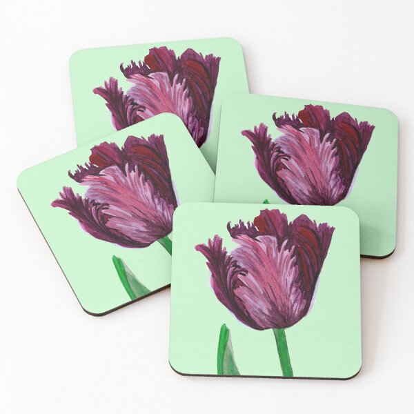 Item preview, Black parrot tulip with leaf designed and sold by MariaY25.