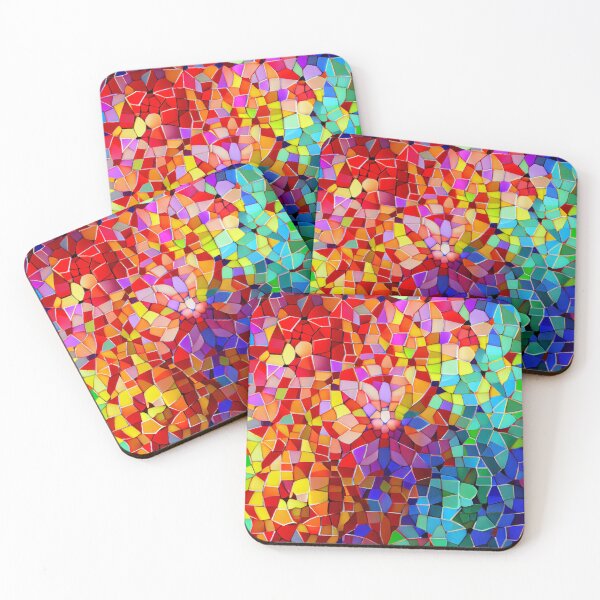 Item preview, geometric rainbow polygon 2d pattern designed and sold by artfullyprompt.
