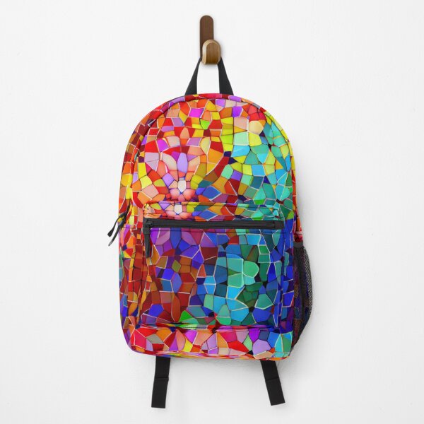 Item preview, geometric rainbow polygon 2d pattern designed and sold by artfullyprompt.