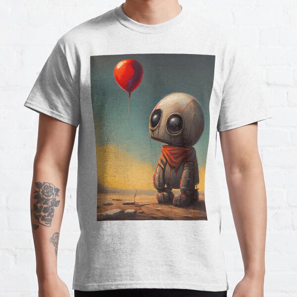 A Sad Lonely Lost Robot -Red Balloon Classic T-Shirt