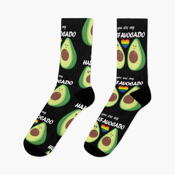 Artikelvorschau, Du bist meine halbe Avocado LGBT kawaii Illustration von Avocados mit Herz entworfen und verkauft von ZerpaGiovanna.