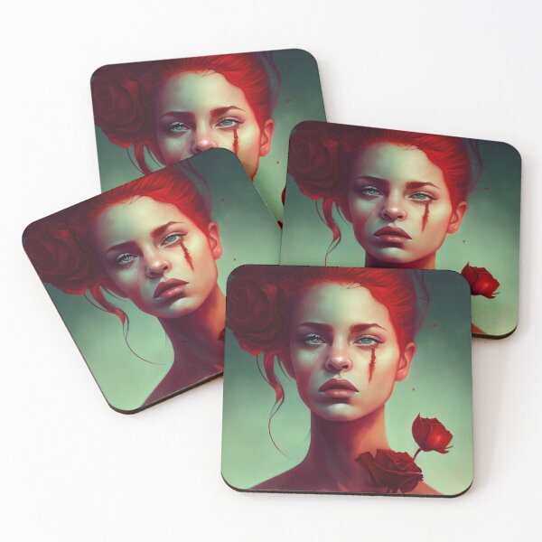 Item preview, Red-haired beautiful woman with a scar. designed and sold by Maniock.