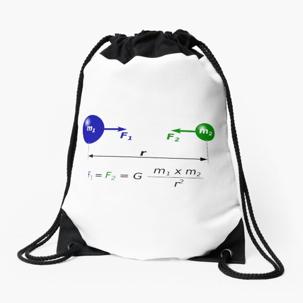 Mechanisms of Newton's Law of Universal Gravitation Drawstring Bag