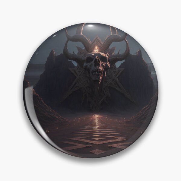 Item preview, Landscape of satanic temple  designed and sold by Skull-Breakfast.