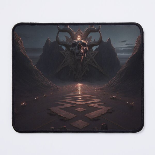 Item preview, Landscape of satanic temple  designed and sold by Skull-Breakfast.