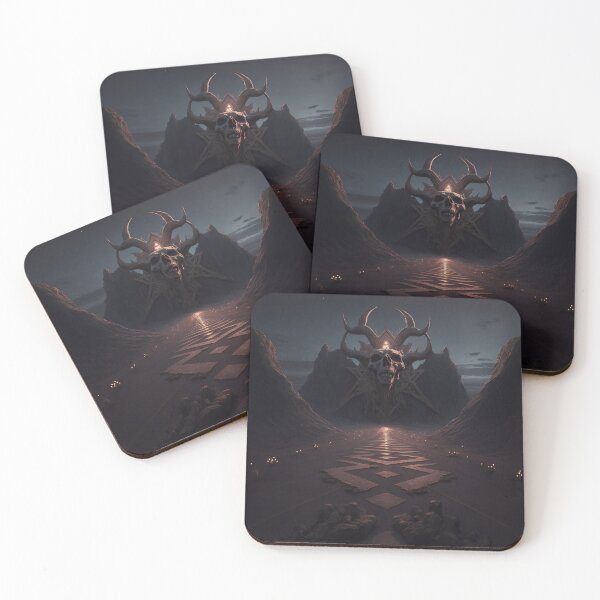 Item preview, Landscape of satanic temple  designed and sold by Skull-Breakfast.