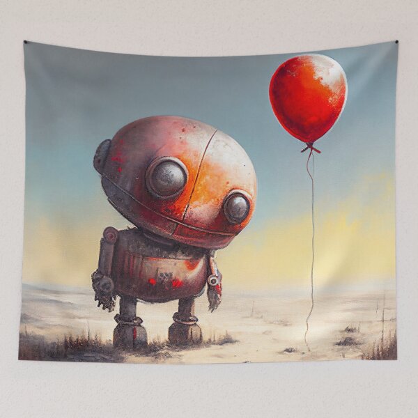 Item preview, A Sad Lonely Lost Robot -Red Balloon #2 designed and sold by Gypsykiss.