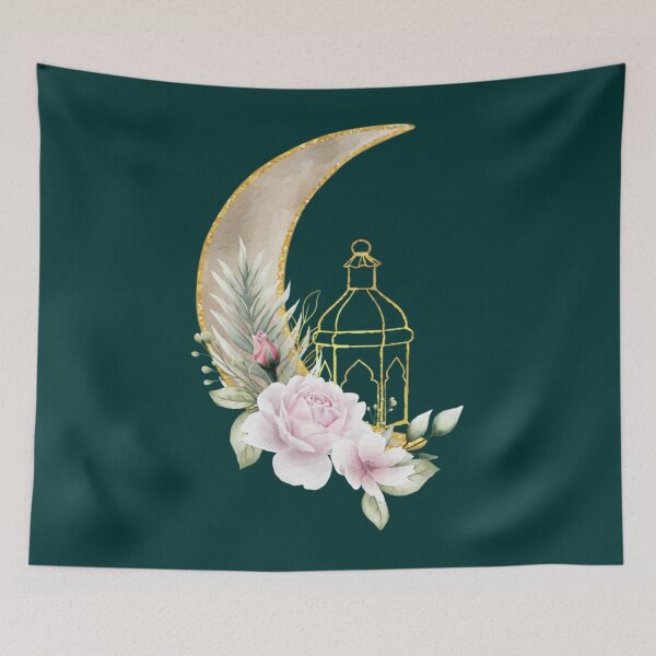 Item preview, Crescent Moon with Flower and Lantern       designed and sold by mirmeldesigns4.