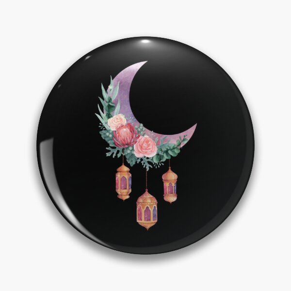 Item preview, Crescent Moon with Flowers and Lanterns      designed and sold by mirmeldesigns4.